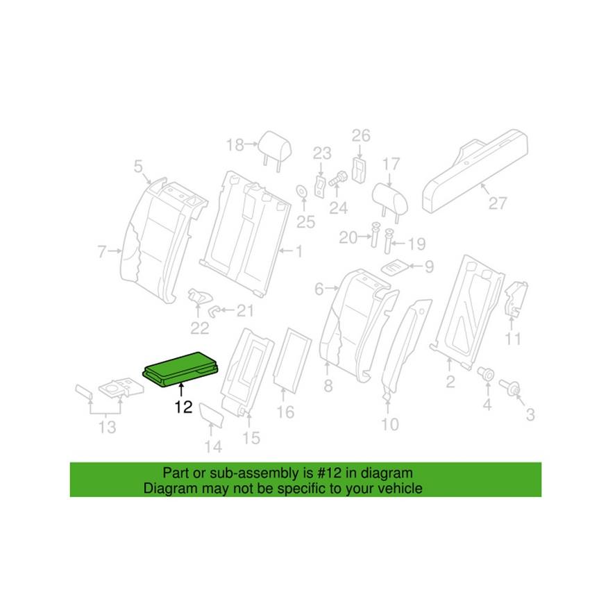 Audi Seat Armrest - Rear 8U0885081E38M